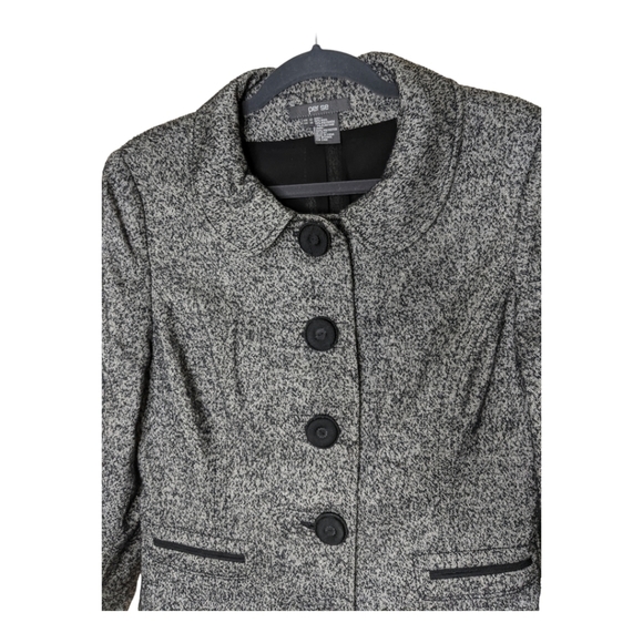 Per Se By Carlisle Wool Blend Tweed Blazer Jacket Women's 12 Black/Gray - Picture 7 of 10